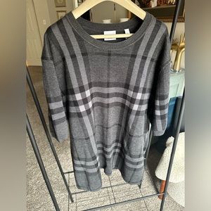 Burberry Wells Check Jacquard Silk & Wool Sweater T-shirt
